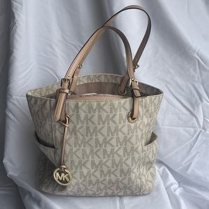 Michael Kors Cream Signature Tote Bag